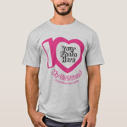 Niedliches rosa Herz Foto I Liebe Meine Freundin T-Shirt (Vorderseite)