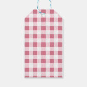 Niedliches rosa Herz Gingham Custom Christmas Geschenkanhänger (Rückseite)