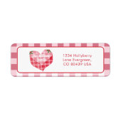 Niedliches rosa Herz Gingham Karierte Rückgabe (Vorne)