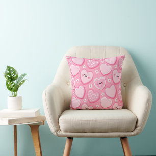 Niedliches Rosa Herz Girl Room Kissen