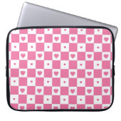 Niedliches rosa Herz Girly Pink Weiß Schachbrett M Laptopschutzhülle (Vorderseite)