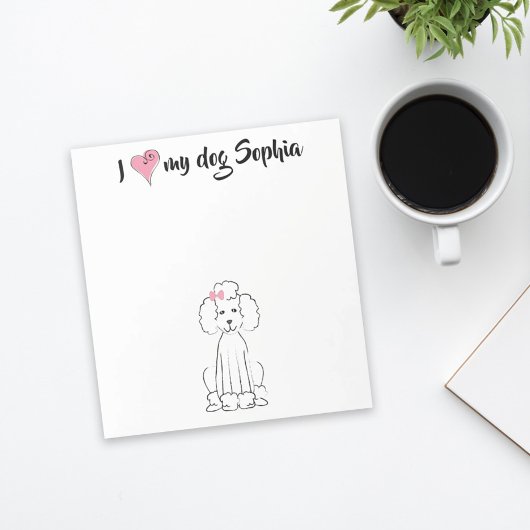 Niedliches rosa Herz I Liebe mein Hund Custom Whim Notizblock