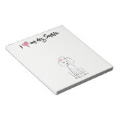 Niedliches rosa Herz I Liebe mein Hund Custom Whim Notizblock (angewinkelt)