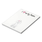 Niedliches rosa Herz I Liebe mein Hund Custom Whim Notizblock (Rotiert)