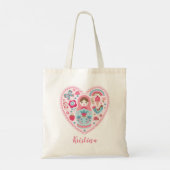 Niedliches rosa Herz Matryoshka Tote Bag Tragetasche (Rückseite)