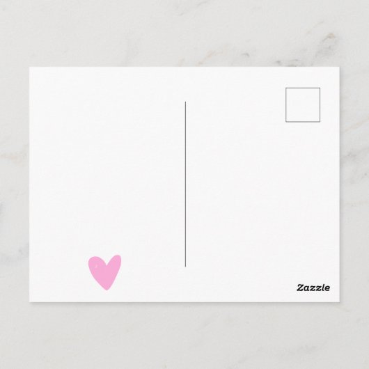 Niedliches rosa Herz-Muster | Babydusche Danke Postkarte (Rückseite)