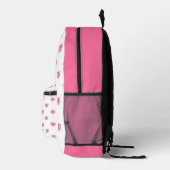 Niedliches rosa Herz-Muster Bedruckter Rucksack (Rechts)