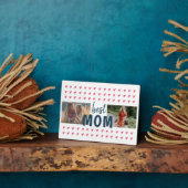 Niedliches rosa Herz Muster Best Mama 2 Foto Fotoplatte (Seite)