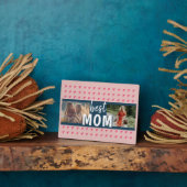 Niedliches rosa Herz Muster Best Mama 2 Foto Fotoplatte (Seite)