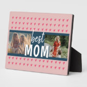 Niedliches rosa Herz Muster Best Mama 2 Foto Fotoplatte (Seite)