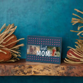 Niedliches rosa Herz Muster Best Mama 2 Foto Fotoplatte (Seite)