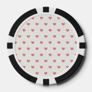 Niedliches rosa Herz-Muster Pokerchips