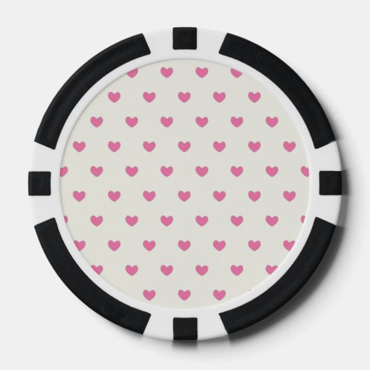 Niedliches rosa Herz-Muster Pokerchips (Vorderseite)