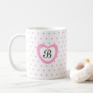 Niedliches rosa Herz und Dreieck Confetti Ursprüng Kaffeetasse