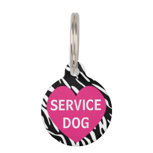 Niedliches rosa Herz Zebra Print Service Dosenmark Haustiermarke