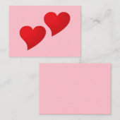 Niedliches rosa Herzchen minimalistisch modernes Mitteilungskarte (Vorne/Hinten)