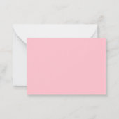 Niedliches rosa Herzchen minimalistisch modernes Mitteilungskarte (Rückseite)