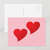 Niedliches rosa Herzchen romantisch minimalistisch Postkarte (Vorne/Hinten)