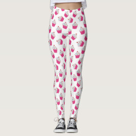 Niedliches rosa Herzklopfmuster Leggings