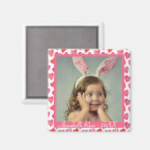 Niedliches Rosa Herzmuster Valentinstag Foto Magnet (Vorderseite/Rückseite)