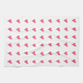 Niedliches rosa Herzmuster Valentinstag Geschirrtuch (Horizontal)