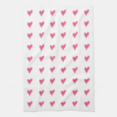 Niedliches rosa Herzmuster Valentinstag Geschirrtuch (Vertikal)