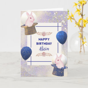 niedliches rosa Kaninchen, das königliche Funkeln  Karte
