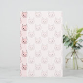 Niedliches rosa Katzen-Muster Briefpapier (Stehend Vorderseite)