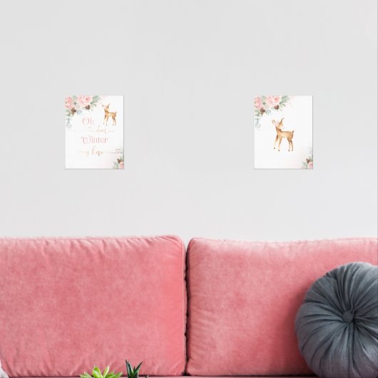 Niedliches Rosa-Kinderzimmer im Winter Bilderwand Sets (Wohnzimmer)