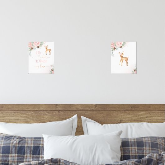 Niedliches Rosa-Kinderzimmer im Winter Bilderwand Sets (Schlafzimmer)