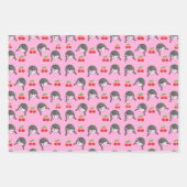 Niedliches Rosa Kirschmädchen Geschenkpapier Set (Vorderseite 2)