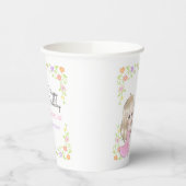 Niedliches rosa Kleid Princess Floral Geburtstag Pappbecher (Links)