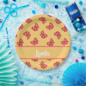 Niedliches rosa Knickmuster Pappteller (Party)