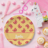 Niedliches rosa Knickmuster Pappteller (Party)