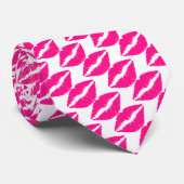 Niedliches Rosa-Küsse-Muster Krawatte (Gerollt)