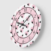 Niedliches rosa Ladybug-Kinderzimmer Große Wanduhr (Winkel)