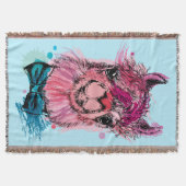 Niedliches rosa Lama Decke (Vorderseite)