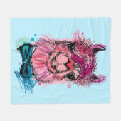 Niedliches rosa Lama Fleecedecke (Vorderseite (Horizontal))
