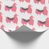 Niedliches rosa Lama Geschenkpapier (Ecke)