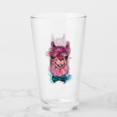 Niedliches rosa Lama Glas (Rückseite)