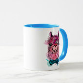 Niedliches rosa Lama Tasse (VorderseiteRechts)
