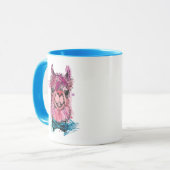 Niedliches rosa Lama Tasse (Vorderseite Links)