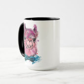 Niedliches rosa Lama Tasse (Vorderseite Links)