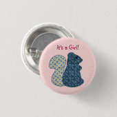 Niedliches rosa Land-Art-Eichhörnchen-Baby-Mädchen Button (Vorne & Hinten)