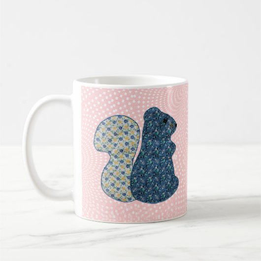 Niedliches rosa Land-Art-Eichhörnchen-Baby-Mädchen Kaffeetasse (Links)