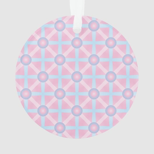 Niedliches rosa, Lila und hellblaues Muster Ornament (Rückseite)