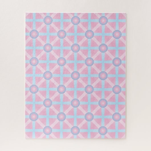 Niedliches rosa, Lila und hellblaues Muster Puzzle (Vertikal)