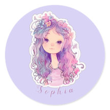 Niedliches rosa Mädchen 3, personalisiert