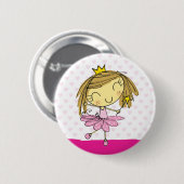 Niedliches rosa Mädchen Prinzessin Ballet Button (Vorne & Hinten)