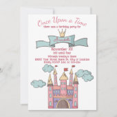 Niedliches Rosa Märchen Burg Princess Einladung (Vorderseite)